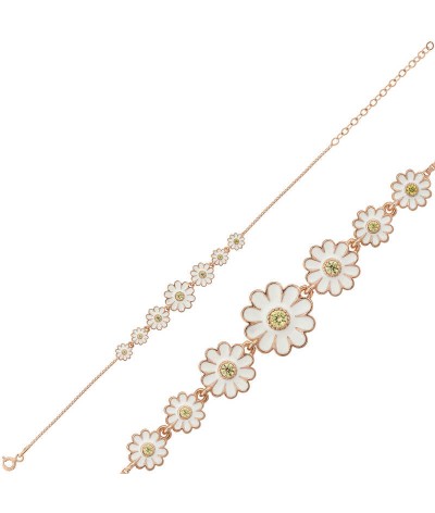 Gümüş Sıralı Papatya Bayan Bileklik