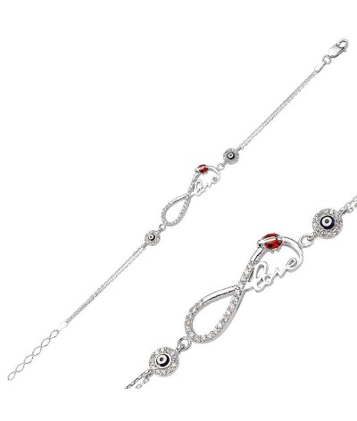 Gümüş Sonsuzluk Love Bayan Bileklik