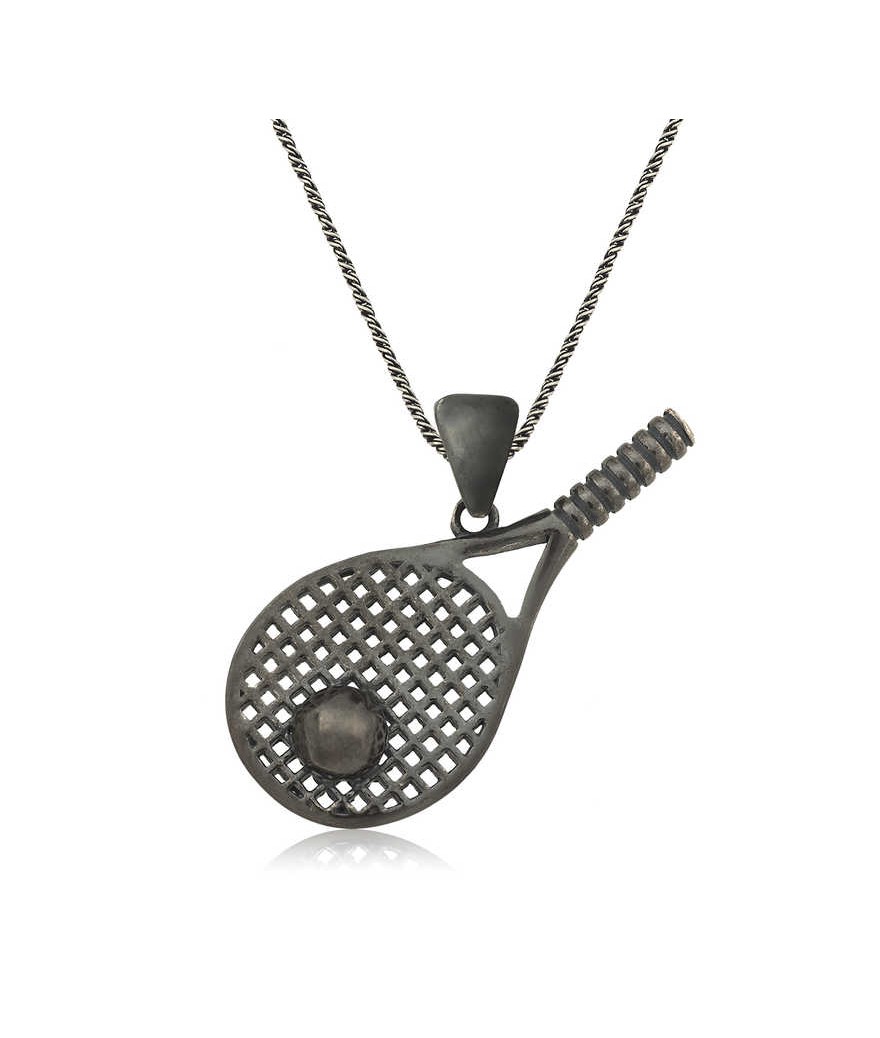 Gümüş Tenis Raketi Unisex Kolye