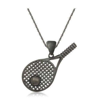 Gümüş Tenis Raketi Unisex Kolye