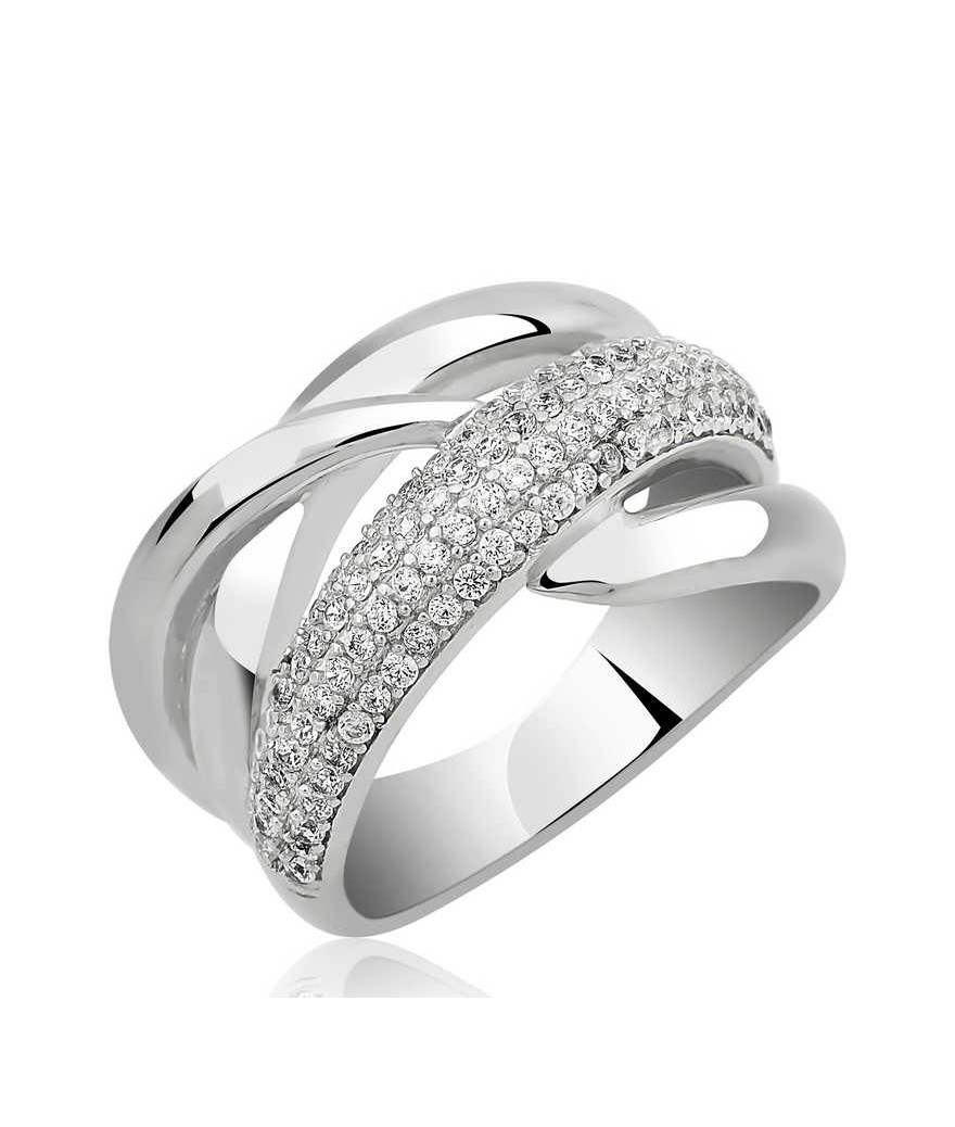 Gümüş Geçişli Model Bayan Yüzük