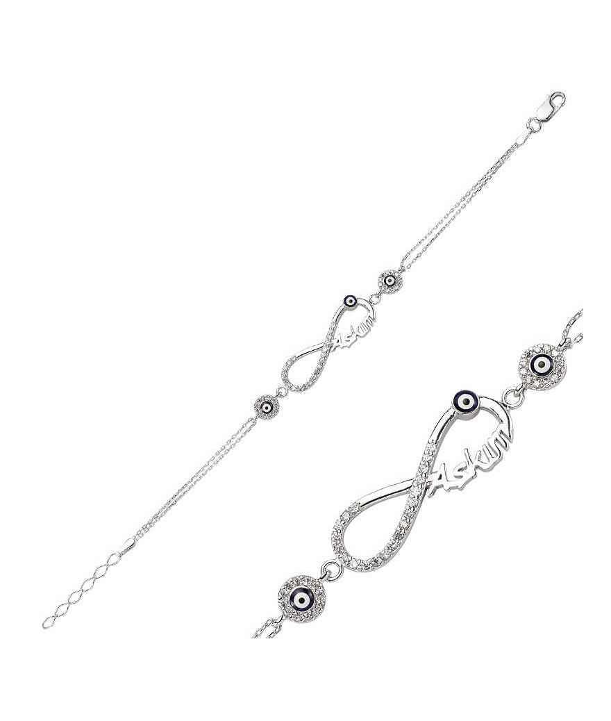 Gümüş Sonsuzluk Aşkım Bayan Bileklik