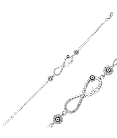 Gümüş Sonsuzluk Aşkım Bayan Bileklik