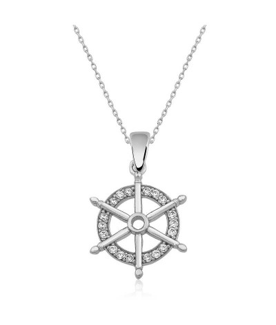 Gümüş Gemi Dümeni Kolye