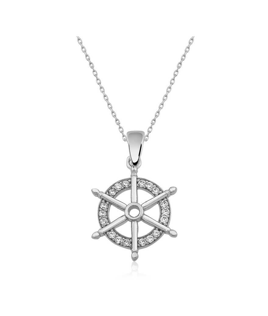 Gümüş Gemi Dümeni Kolye