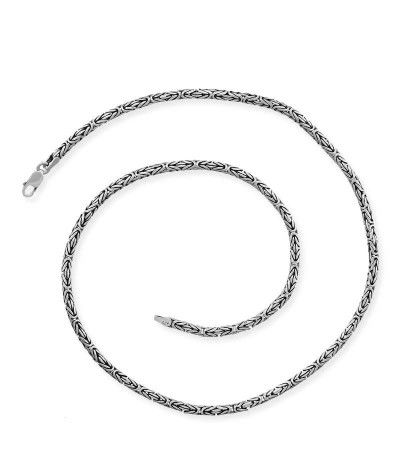 Gümüş Kral Zincir - 3 mm Yuvarlak