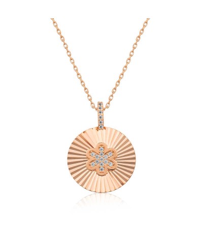 Gümüş Fırfırlı Çiçek Bayan Kolye