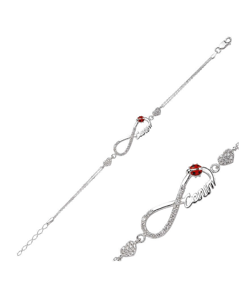 Gümüş Kalpli Sonsuzluk Canım Bayan Bileklik