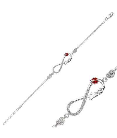 Gümüş Kalpli Sonsuzluk Canım Bayan Bileklik