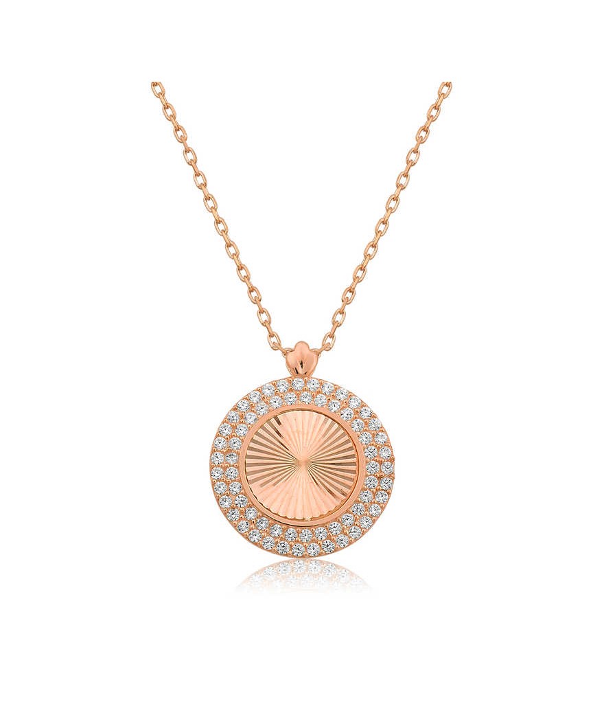 Gümüş Oval Fırfır Bayan Kolye