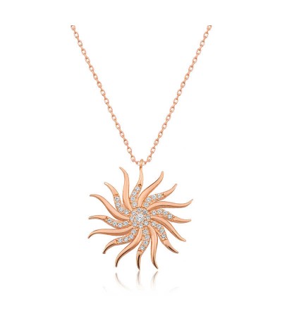 Gümüş Rüzgar Gülü Bayan Kolye