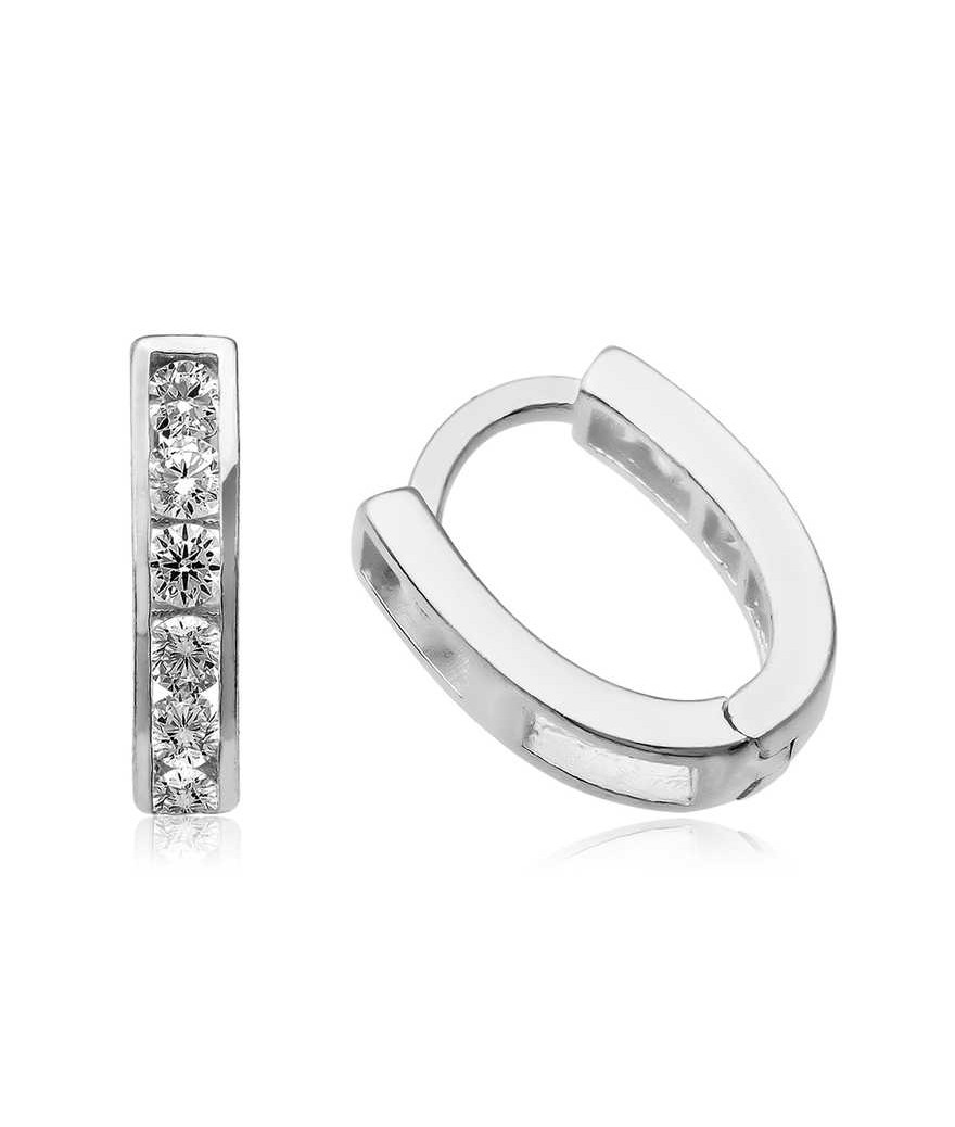 Gümüş Beyaz Taşlı Bayan Küpe