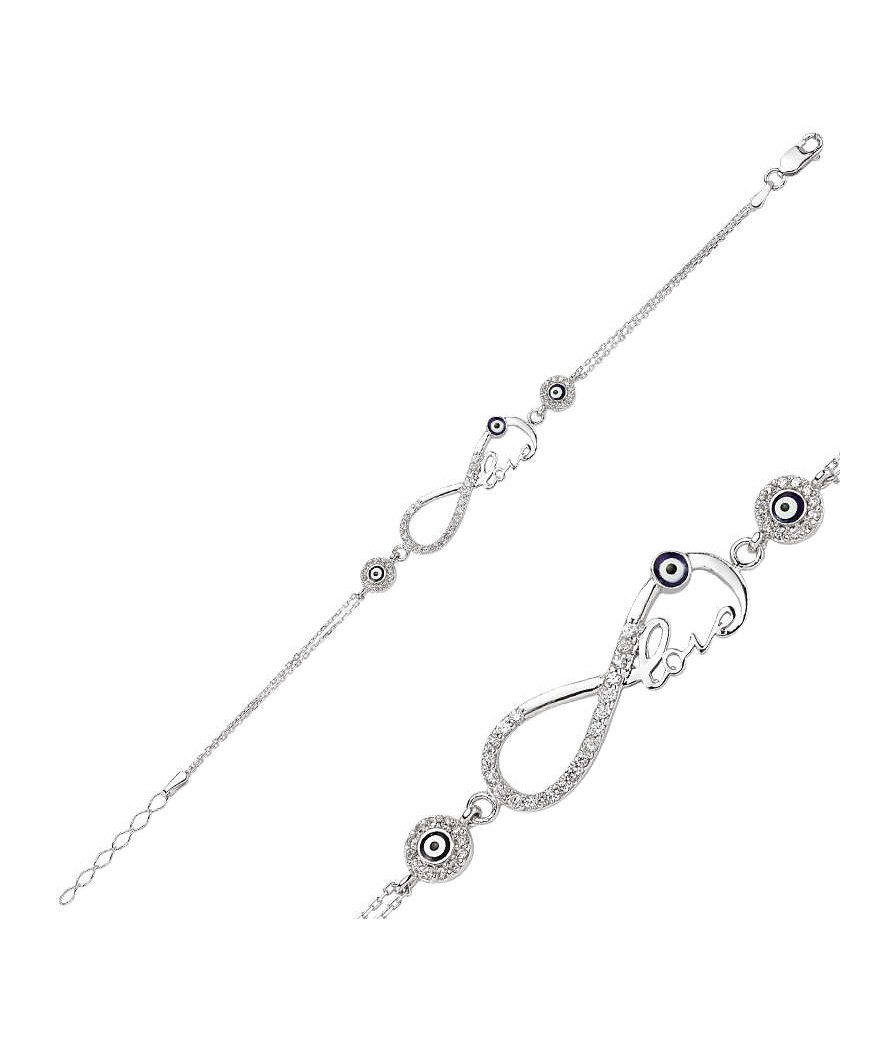 Gümüş Sonsuzluk Love Bayan Bileklik