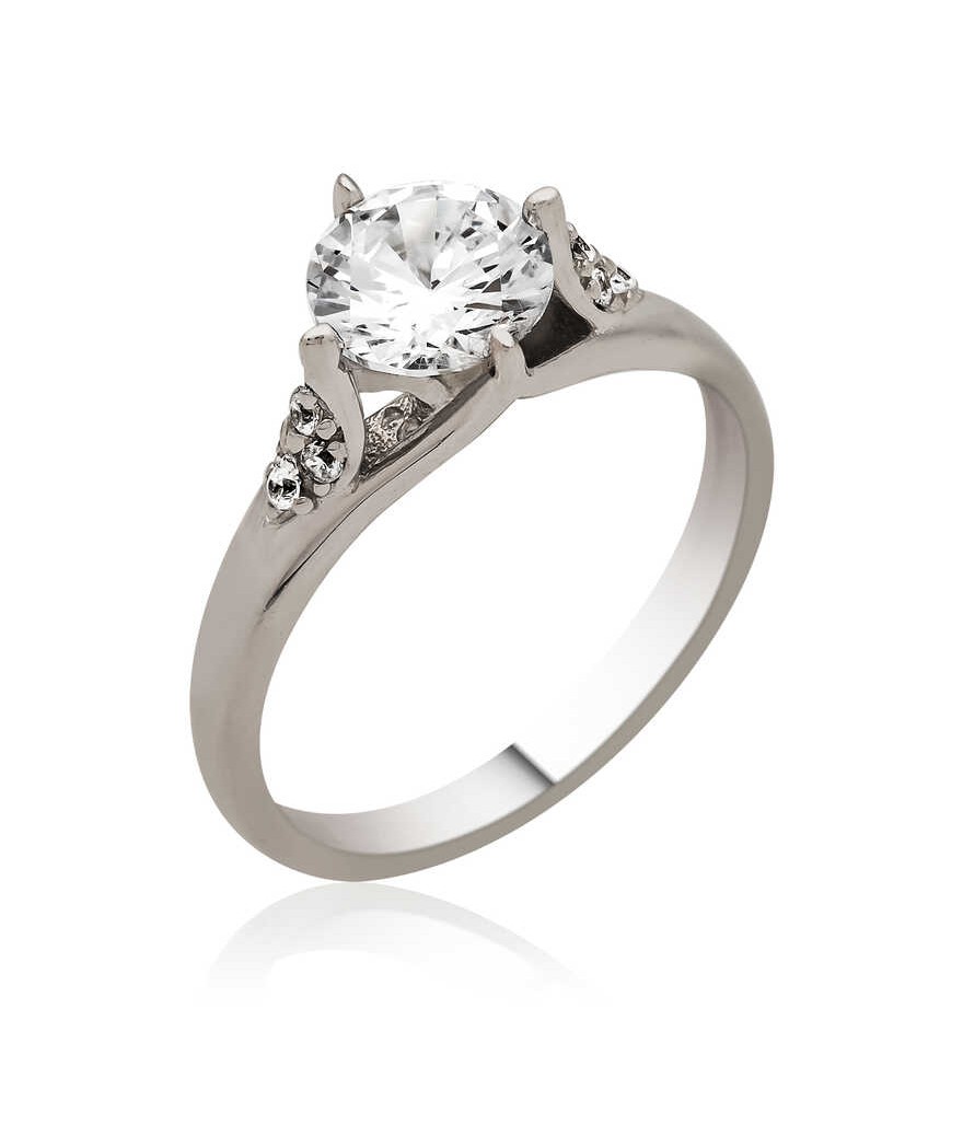 Gümüş Tek Taş Bayan Yüzük