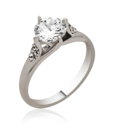 Gümüş Tek Taş Bayan Yüzük