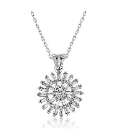 Gümüş Baget Taşlı Bayan Kolye