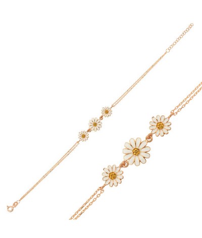 ​Gümüş Üçlü Papatya Bileklik