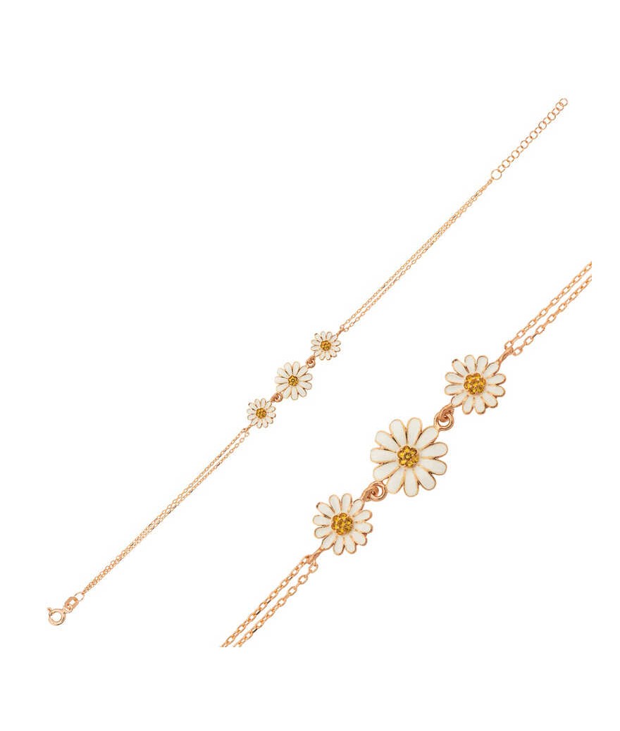 ​Gümüş Üçlü Papatya Bileklik