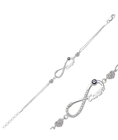 Gümüş Sonsuzluk Canım Bayan Bileklik