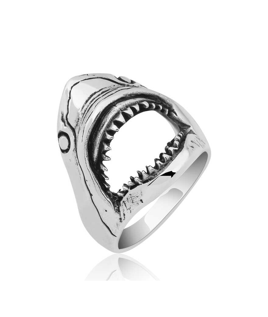 Gümüş Köpek Balığı Erkek Yüzük