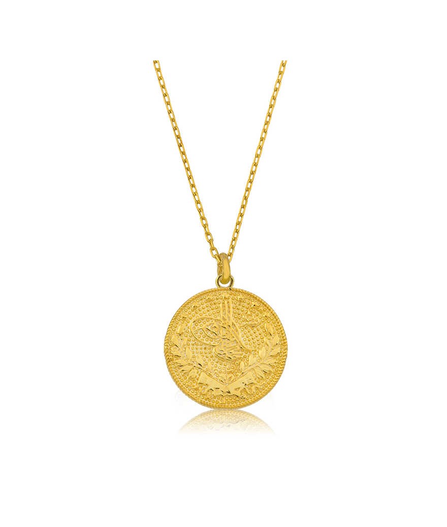 Gümüş Reşat Altın Bayan Kolye