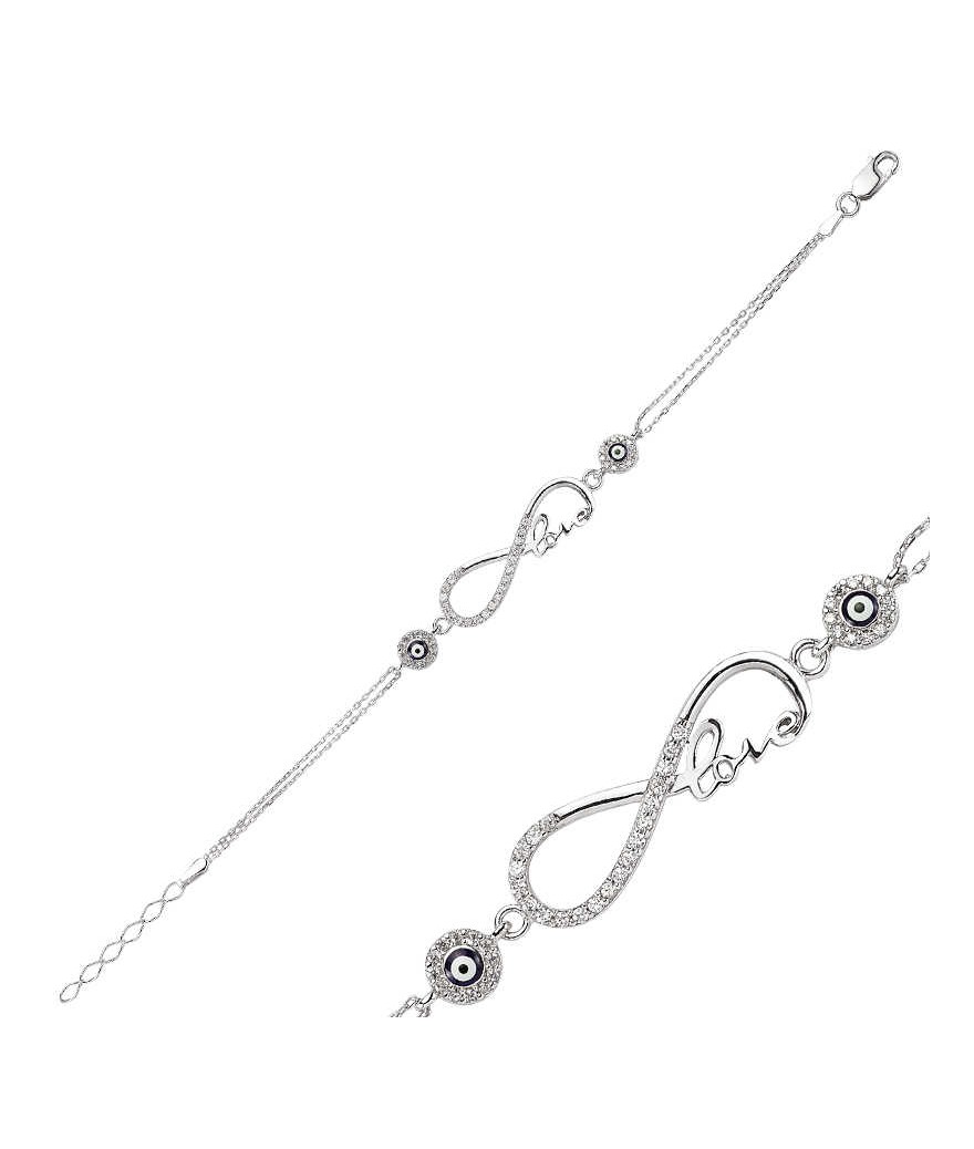 Gümüş Sonsuzluk Love Bayan Bileklik