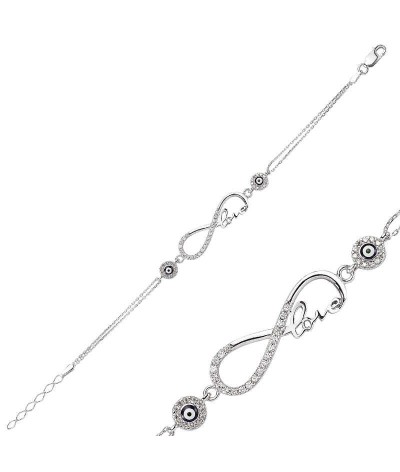 Gümüş Sonsuzluk Love Bayan Bileklik