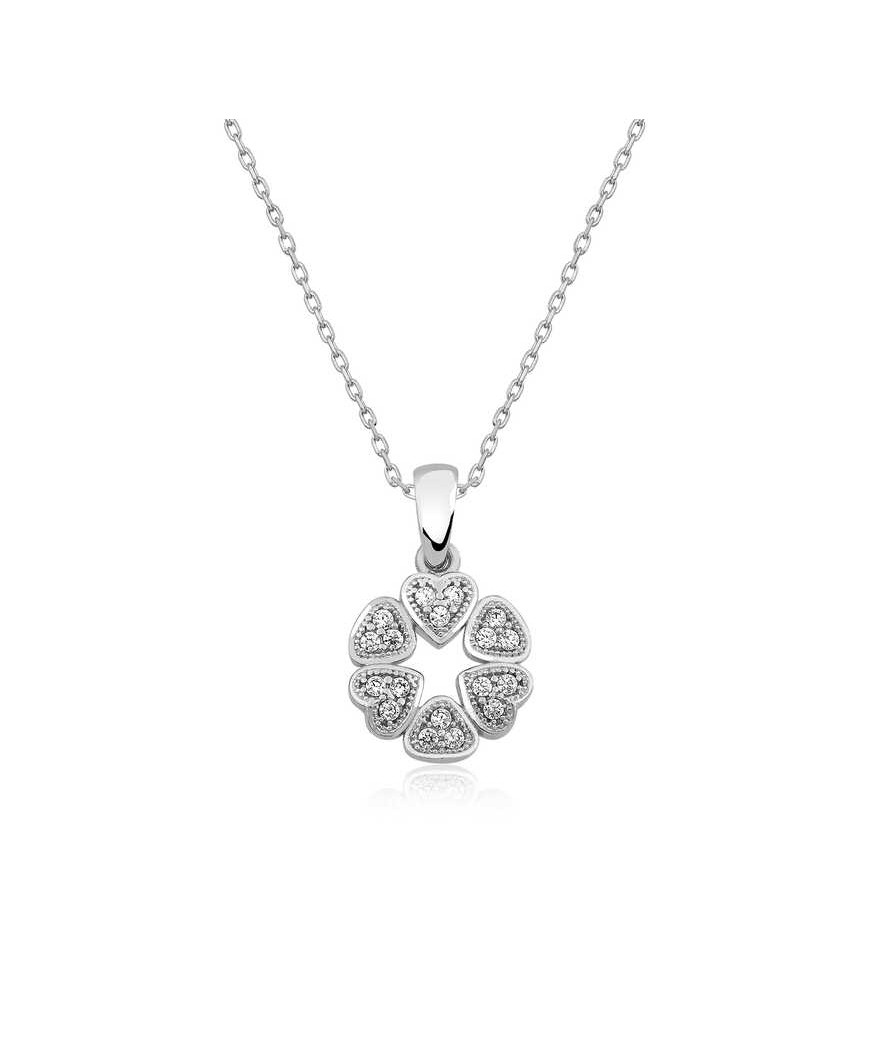 Gümüş Kalp Çemberi Bayan Kolye