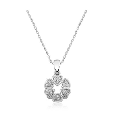 Gümüş Kalp Çemberi Bayan Kolye