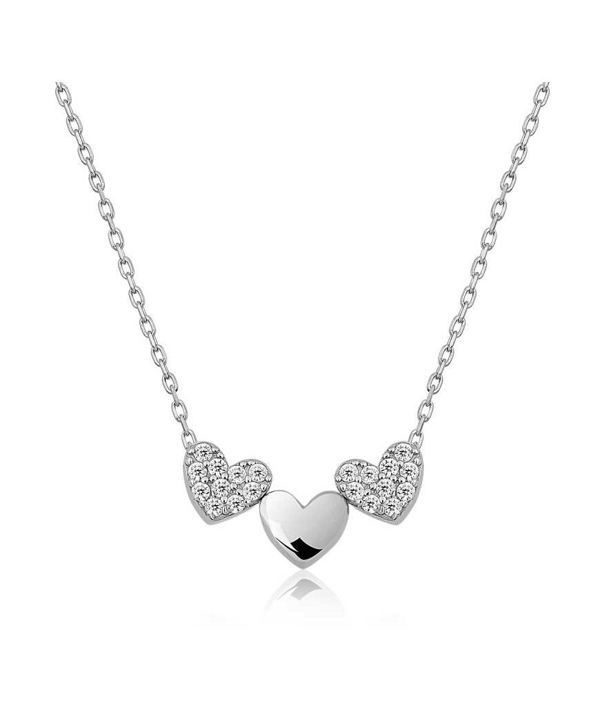 ​Gümüş Üç Kalp Kolye