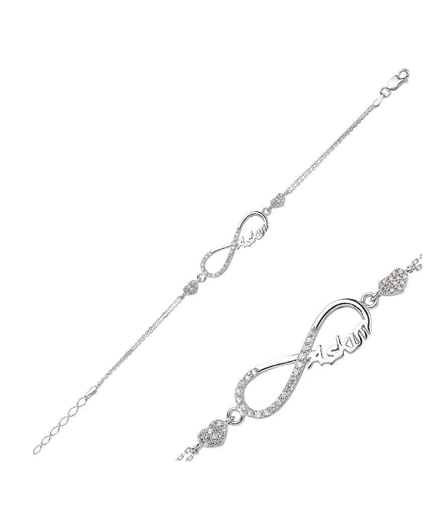Gümüş Sonsuzluk Aşkım Bayan Bileklik