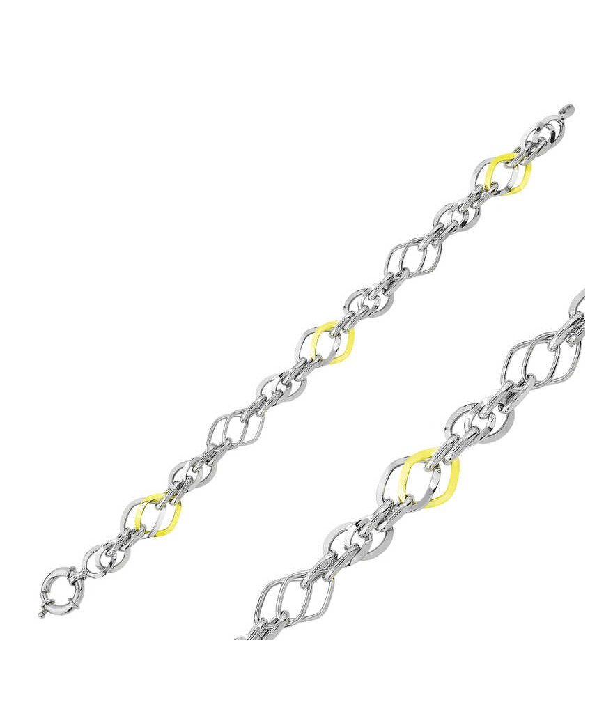 ​Gümüş İki Renk Hallow Bileklik