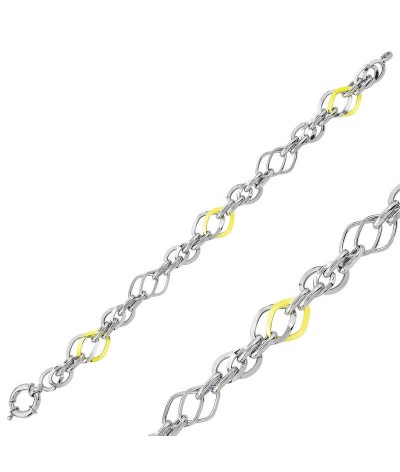 ​Gümüş İki Renk Hallow Bileklik