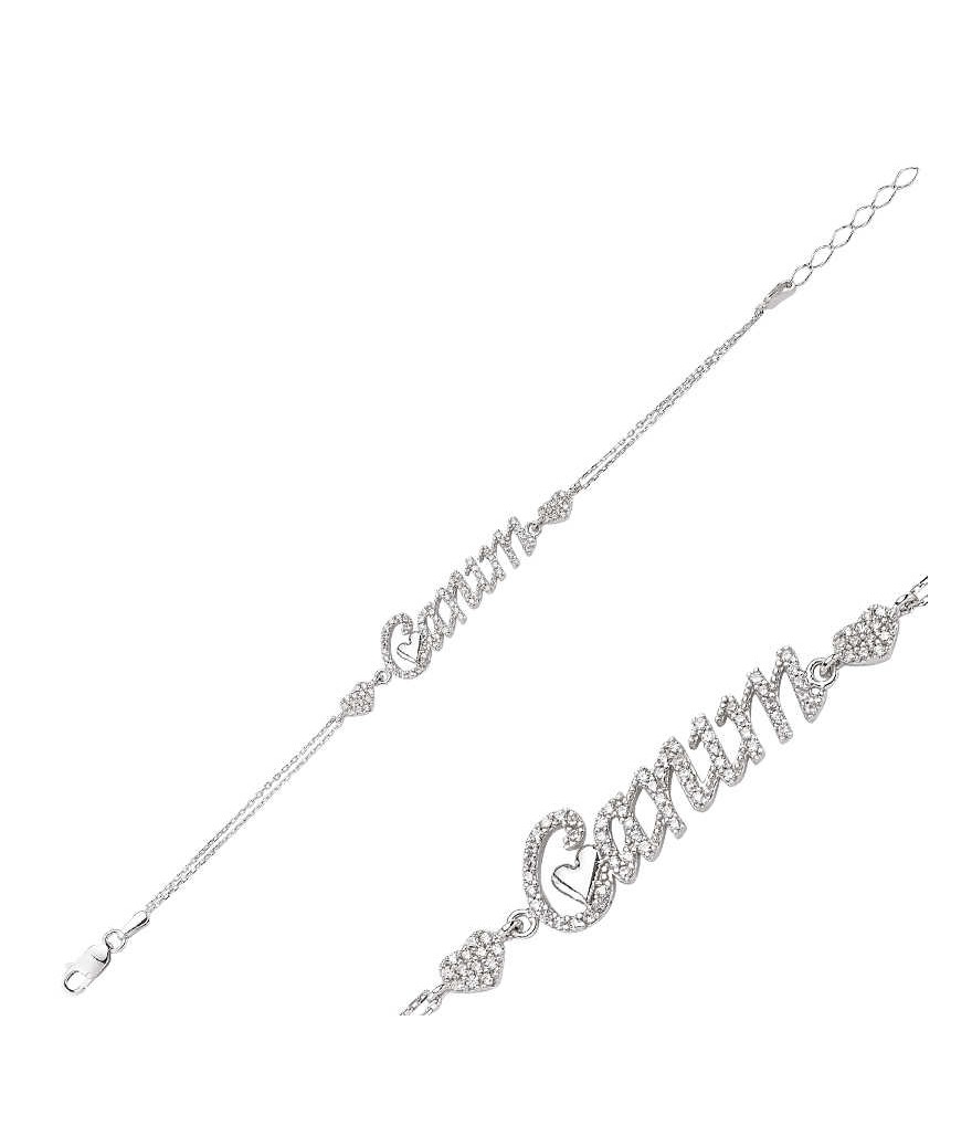 Gümüş Canım Yazılı Bayan Bileklik