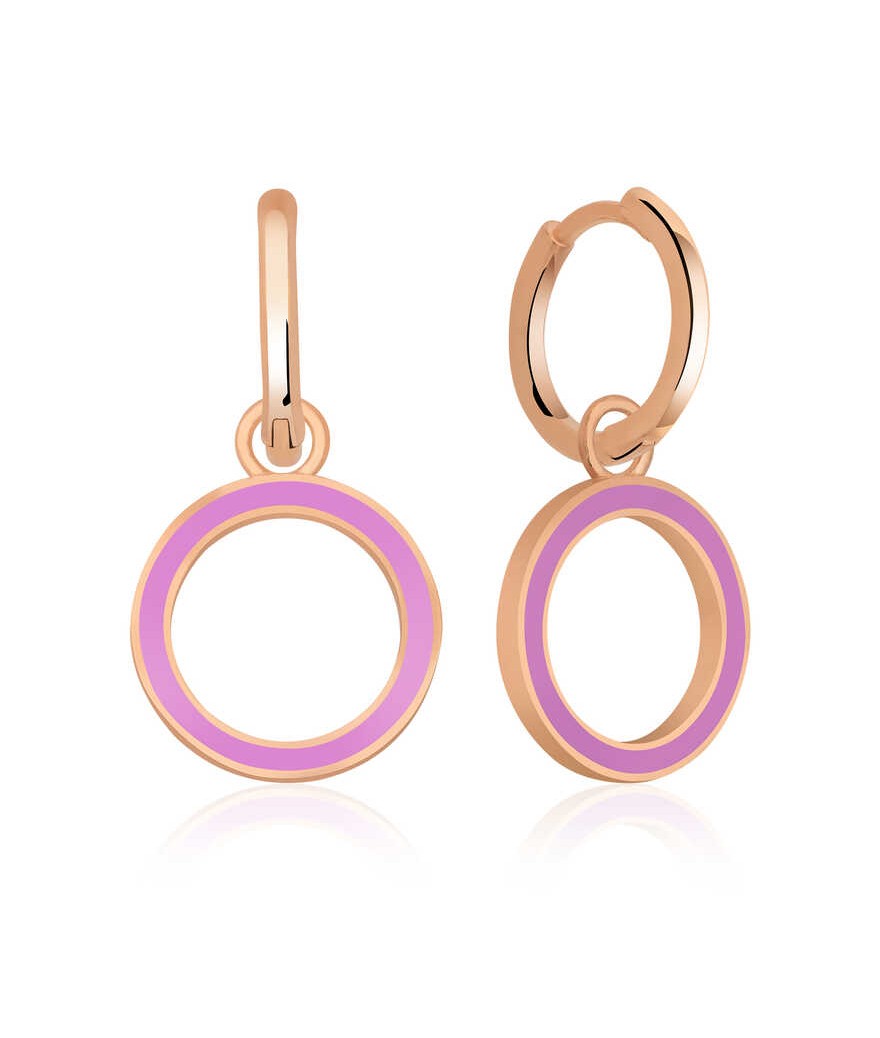 Gümüş Fosforlu Lila Oval Küpe