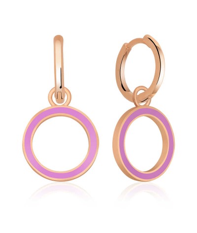 Gümüş Fosforlu Lila Oval Küpe