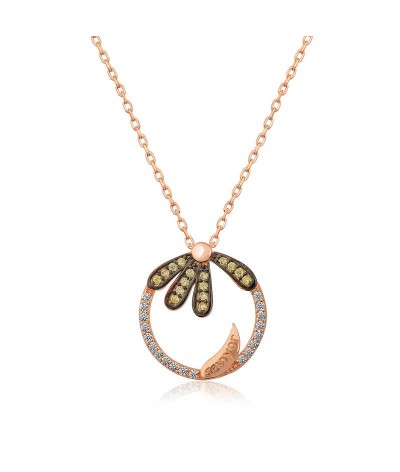 Gümüş Papatya "Seviyor" Kolye