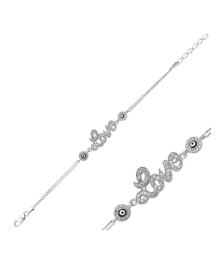 Gümüş Love Bayan Bileklik