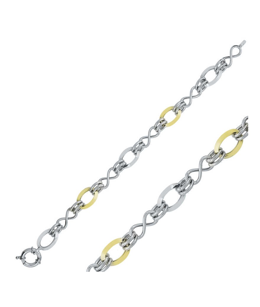 Gümüş Sonsuzluk Detaylı Halka Bileklik