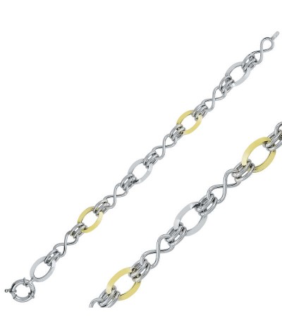 Gümüş Sonsuzluk Detaylı Halka Bileklik