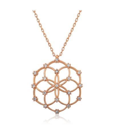 Gümüş Yaşam Çiçeği Kolye