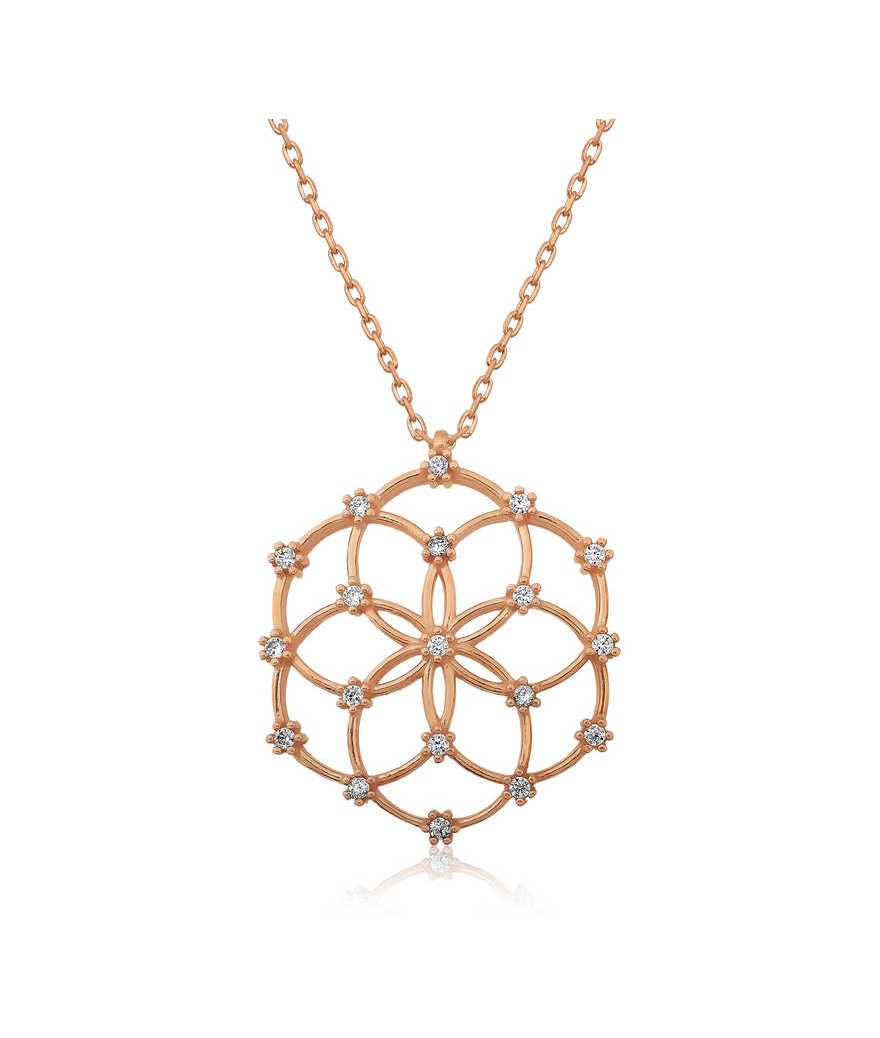 Gümüş Yaşam Çiçeği Kolye