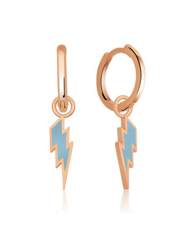 ​Gümüş Fosforlu Mavi Şimşek Küpe