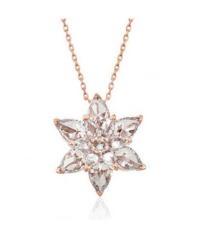 Gümüş Beyaz Lotus Çiçeği Kolye