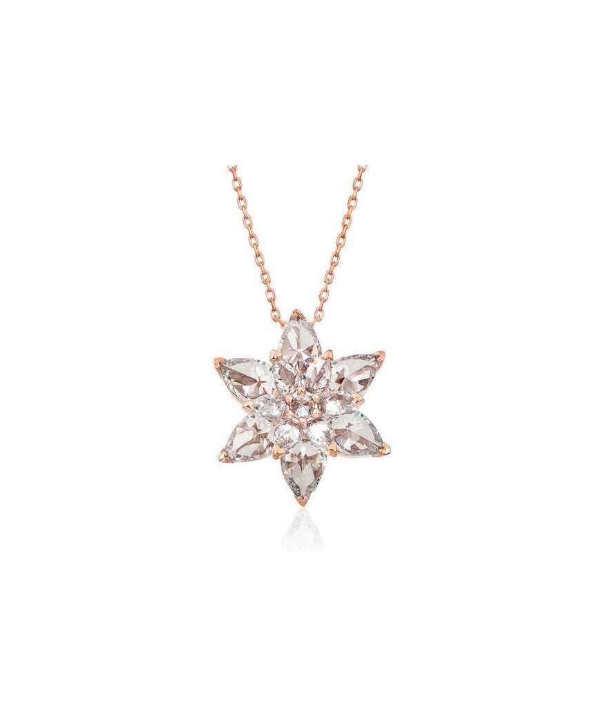 Gümüş Beyaz Lotus Çiçeği Kolye