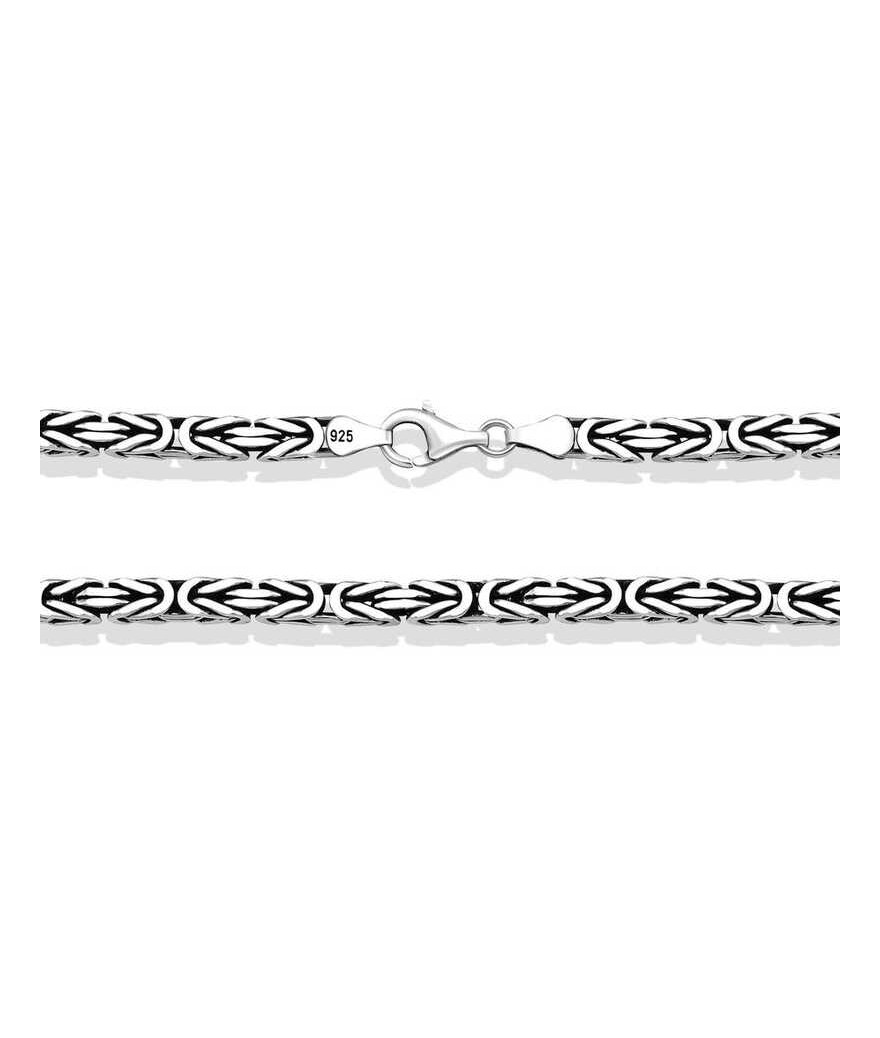 Gümüş Kral Zincir - 3 mm Köşeli