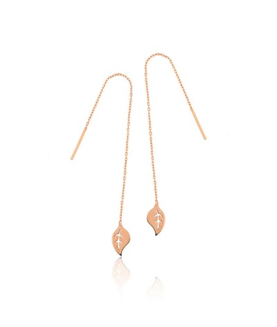 Gümüş Zincir Yaprak Küpe