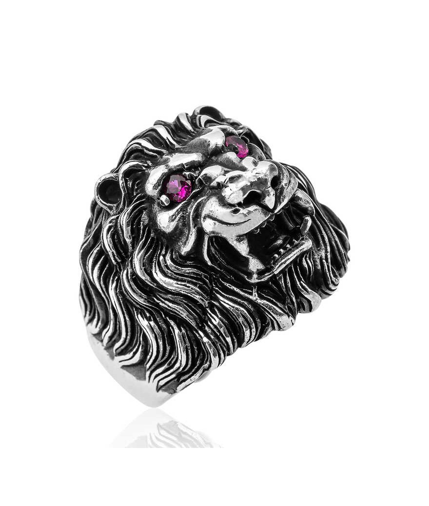 ​Gümüş Aslan Kafası Erkek Yüzük