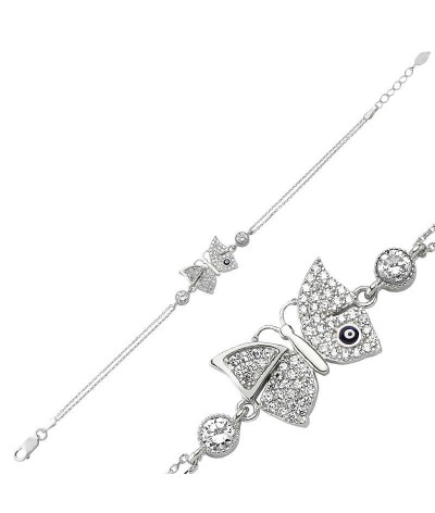 Gümüş Kelebek Bayan Bileklik