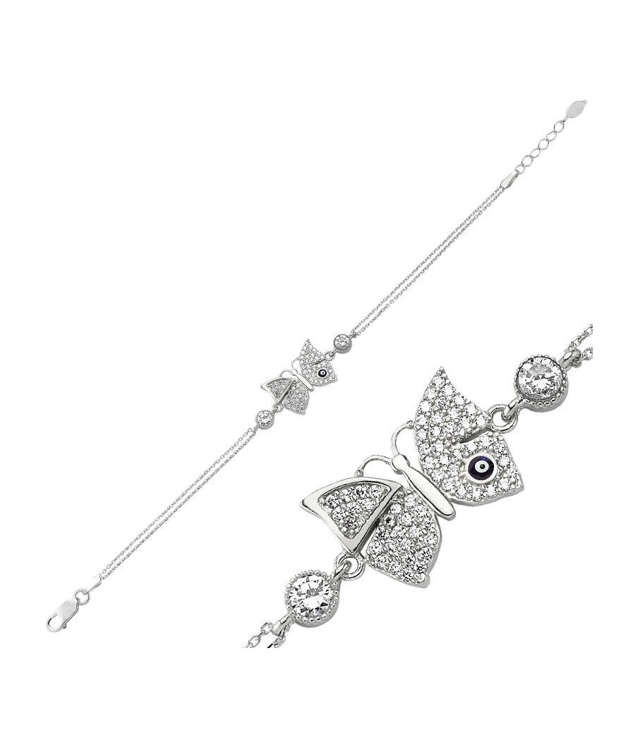 Gümüş Kelebek Bayan Bileklik